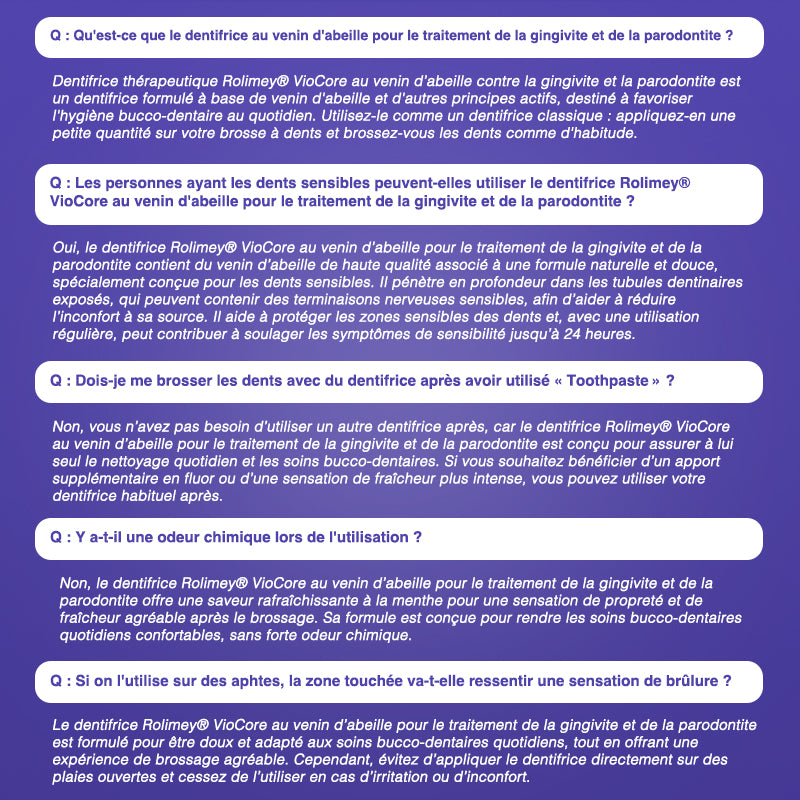 Dentifrice thérapeutique Rolimey® VioCore au venin d’abeille contre la gingivite et la parodontite